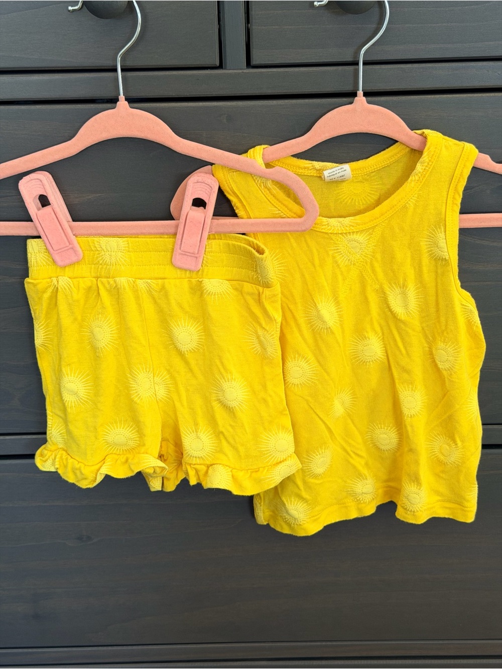 kate quinn Yellow Sunburst Tank & Shorts Matching Set